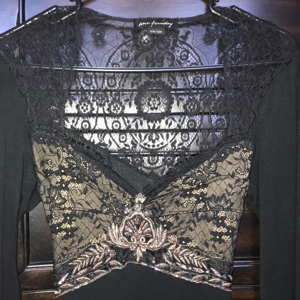 Ann Ferriday beaded lace top